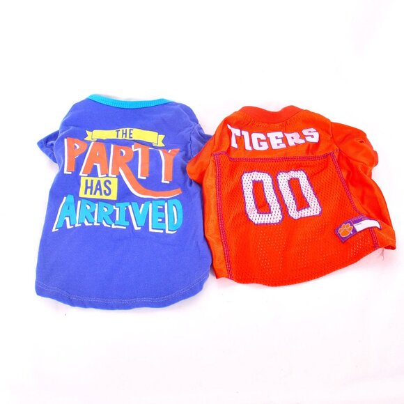 Lot of 2 Pet Shirts Pets First Clemson Tigers The Party Size Small - Picture 1 of 7